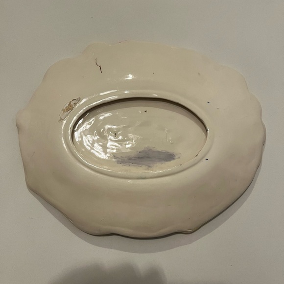 Vintage Multicolor Ceramic Sculpted Seafood Oval Platter 14" X 11" Lobster Crab - Picture 4 of 7